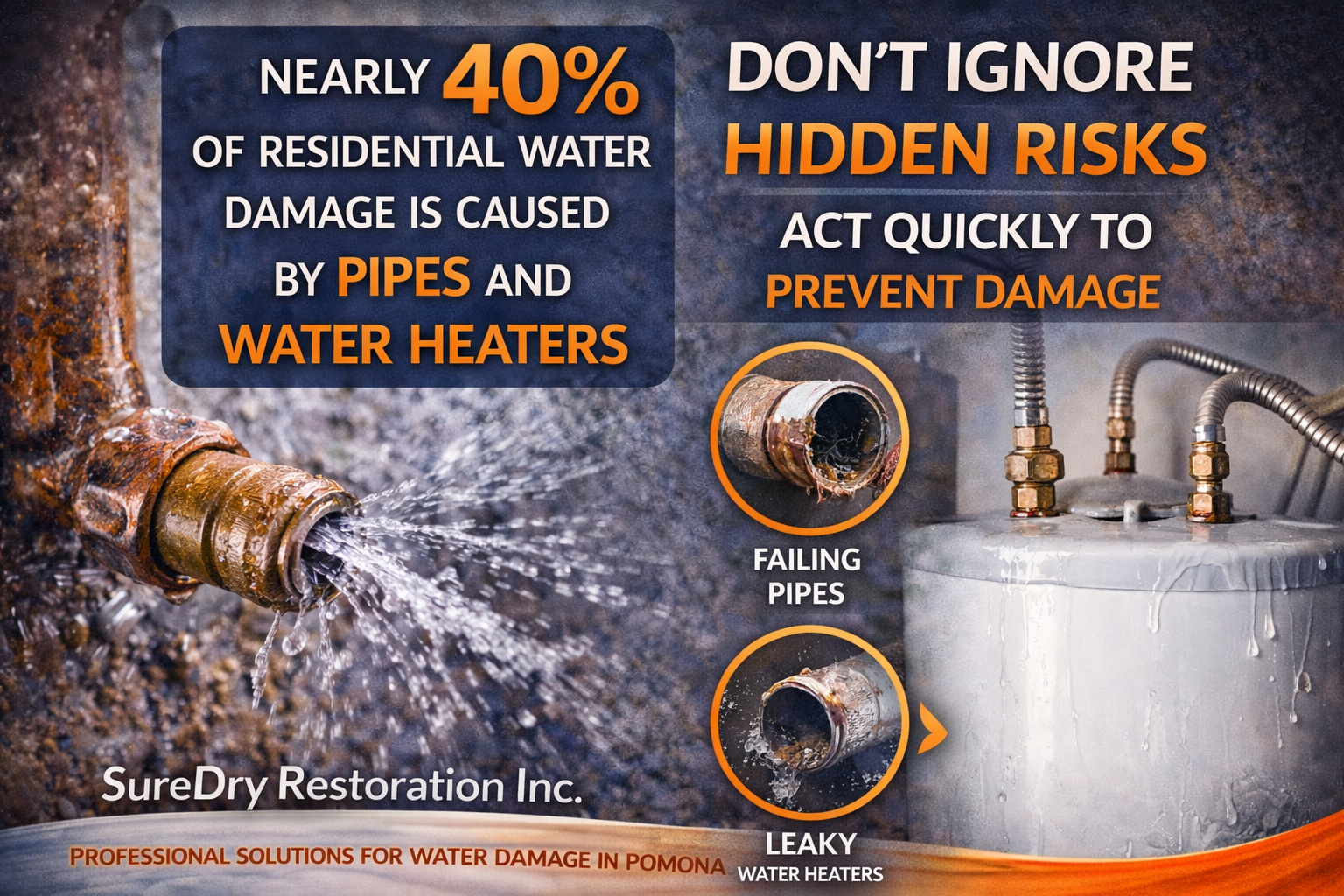 Why Water Heaters and Pipes Drive Most Water Damage in Pomona