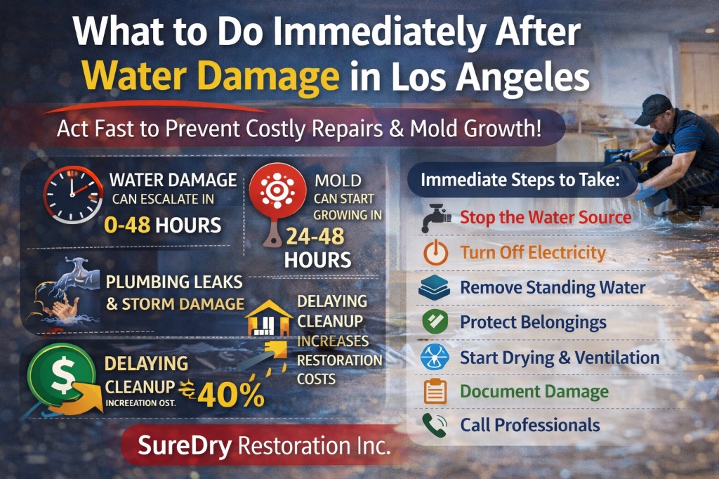 How to Immediately Handle Water Damage in Los Angeles